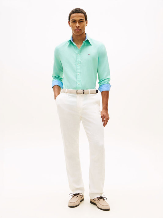 TOMMY HILFIGER Regular Fit Linen Blend Button-Down Shirt