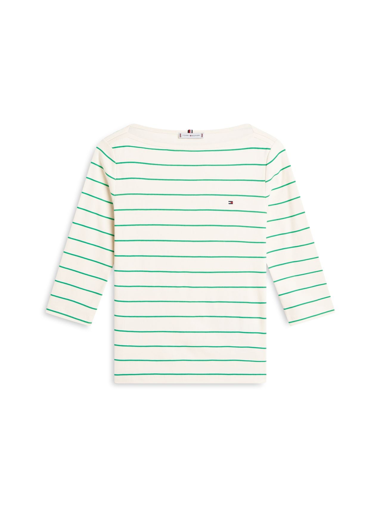TOMMY HILFIGER Slim Three-Quarter Sleeve Boat Neck T-Shirt