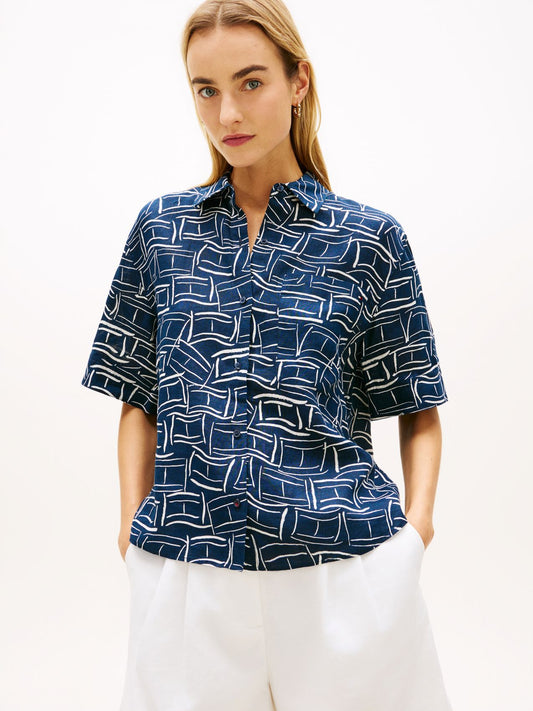 TOMMY HILFIGER Kurzes Leinenhemd