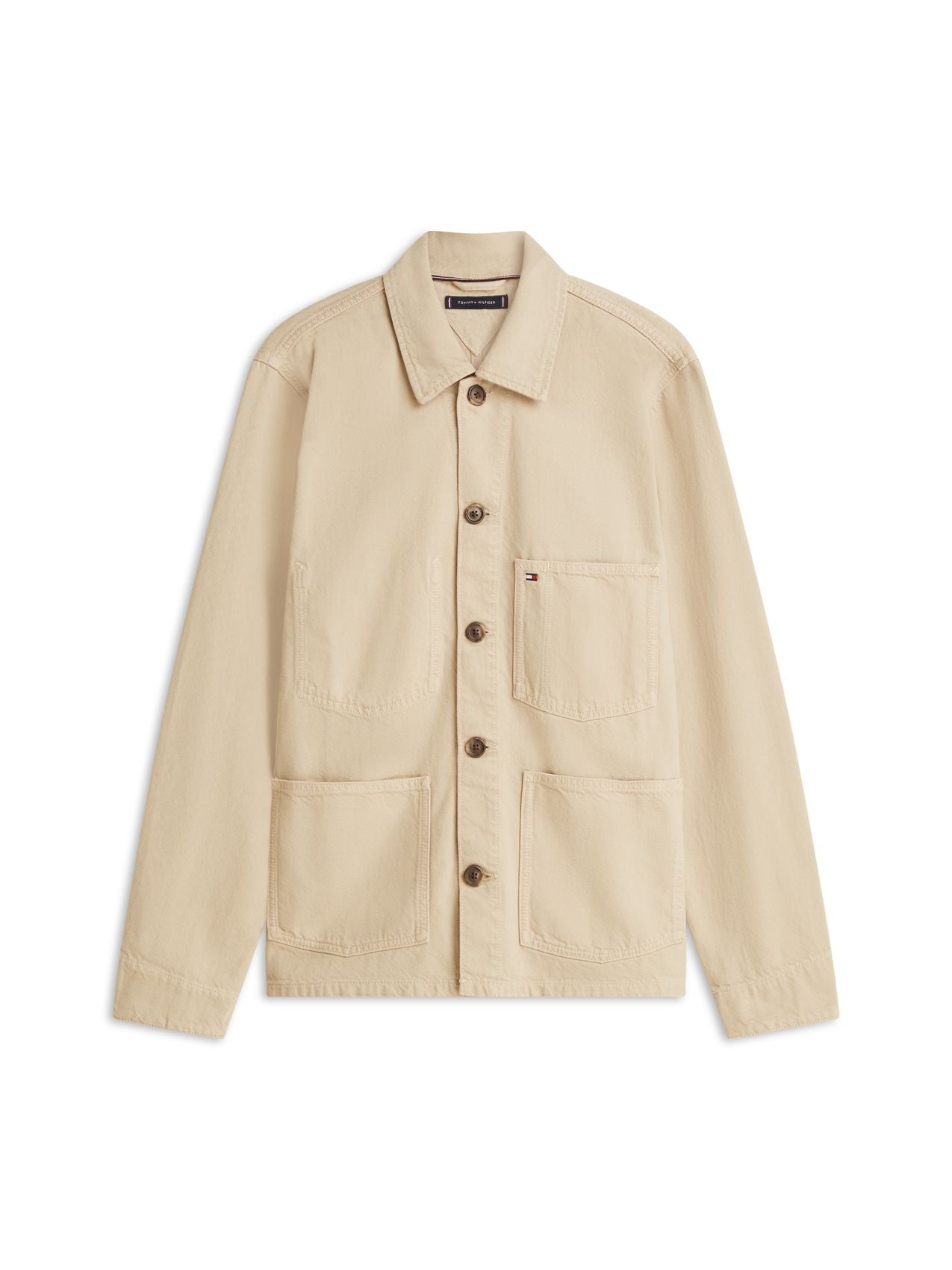 TOMMY HILFIGER Washed Flag Embroidery Denim Chore Jacket
