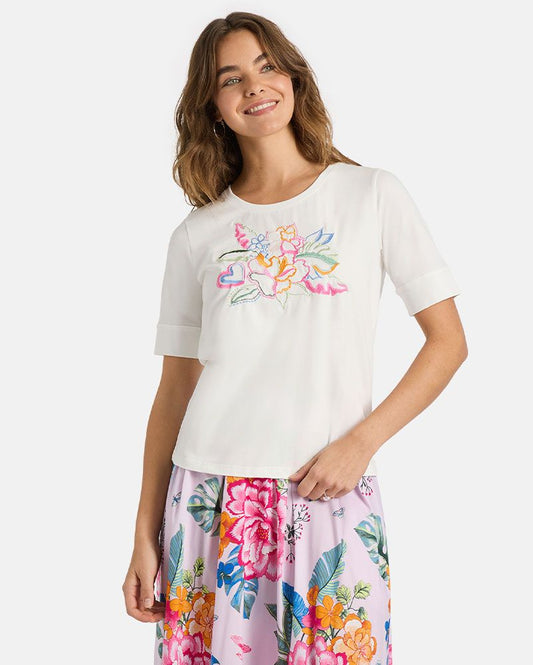 LIEBLINGSSTÜCK T-Shirt mit Blumenstickerei
