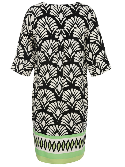 VIA APPIA Kleid V-Ausschnitt 3/4 Arm Druck