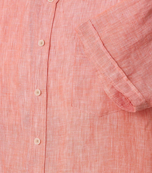 CASA MODA Kurzarm-Leinenhemd mit Button-Down Kragen