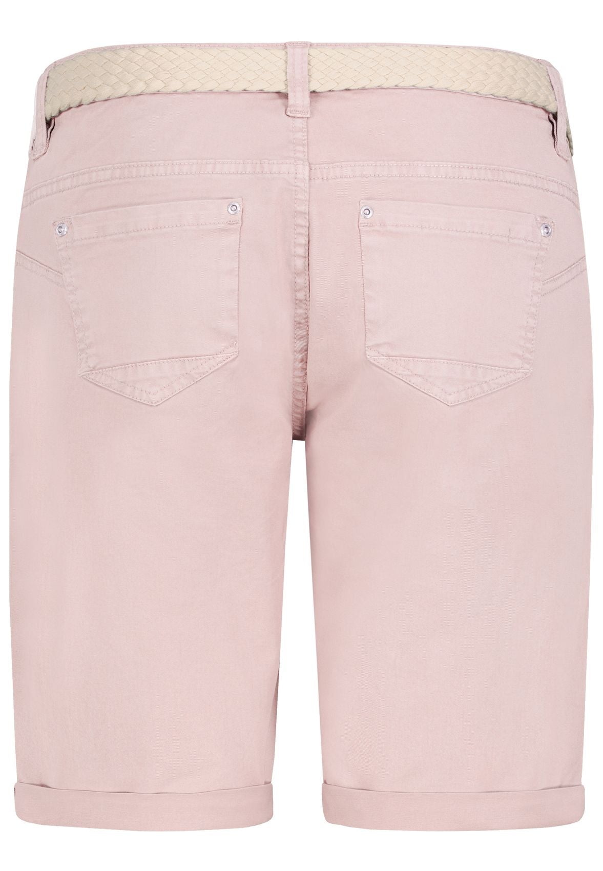 Jeans-Bermuda mit Flechtgürtel