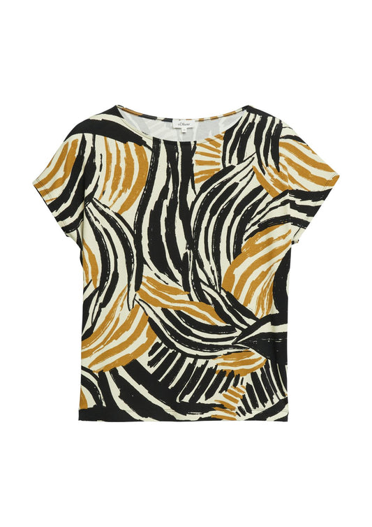 S.OLIVER Jersey-T-Shirt mit überschnittenen Ärmeln