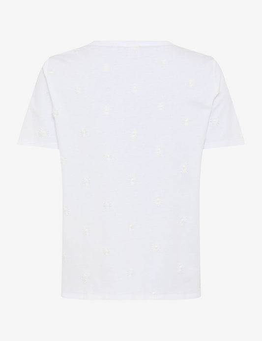 BRAX Baumwollshirt mit Blumenstickerei "Cira S"