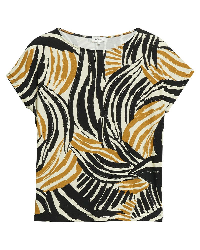 S.OLIVER Jersey-T-Shirt mit überschnittenen Ärmeln