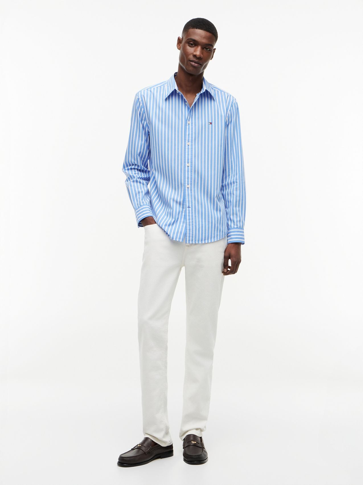 TOMMY HILFIGER Gestreiftes Popeline Button down Hemd