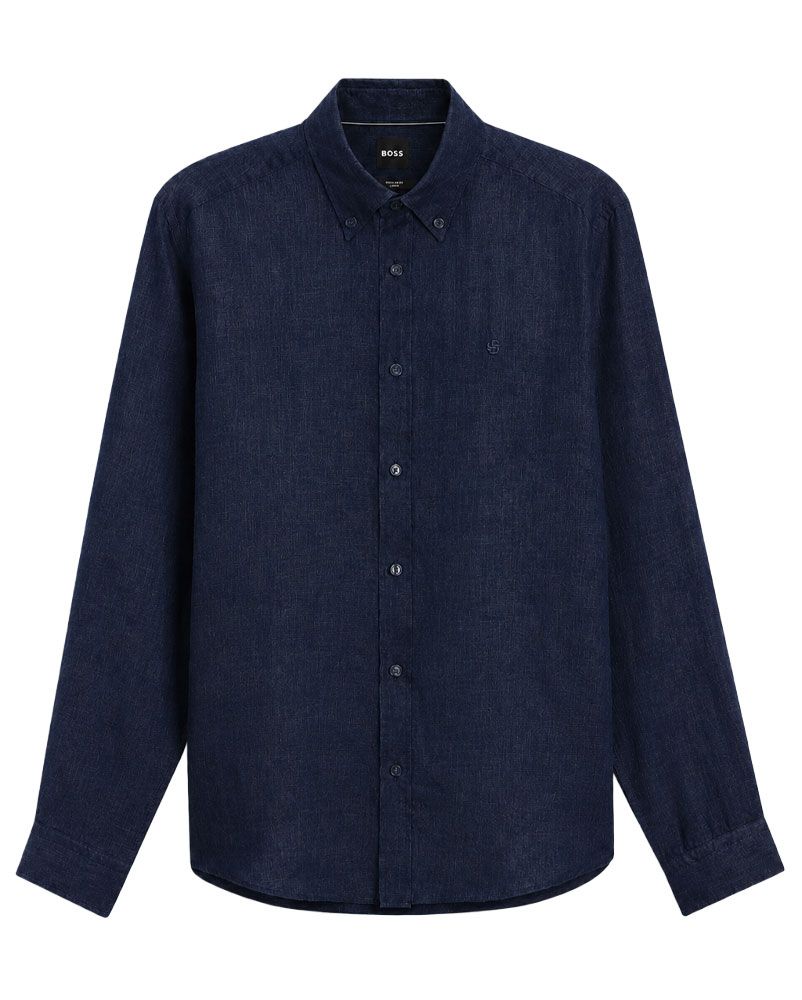 Leinenhemd mit Button-Down Kragen, regular fit