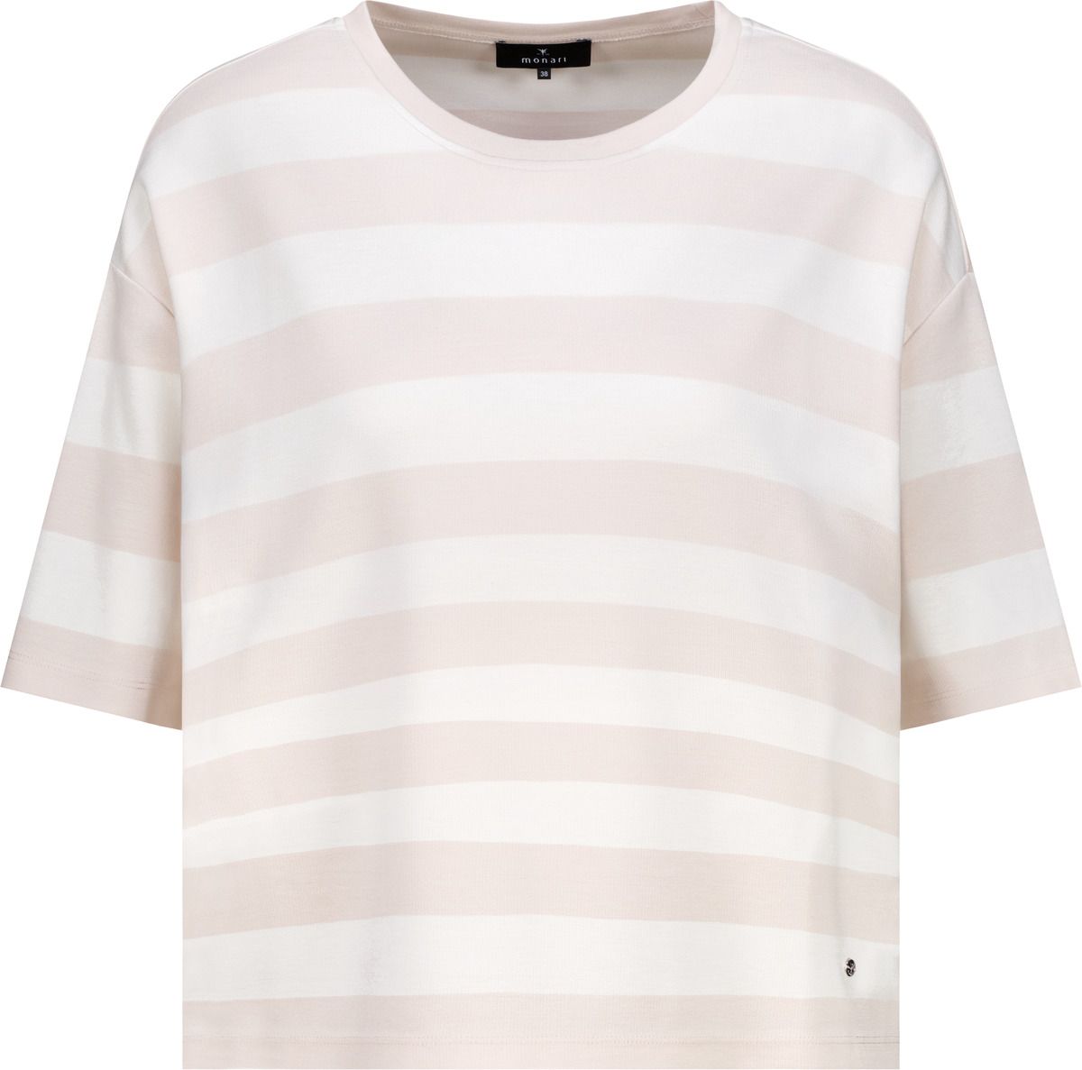 MONARI Sweatshirt, champagne beige ringel