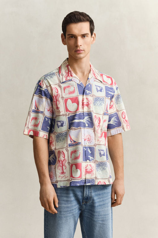 GANT Nautical Kurzarmhemd mit Print