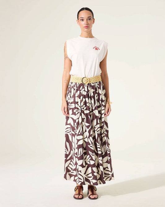 GARCIA Midirock mit Blätterprint