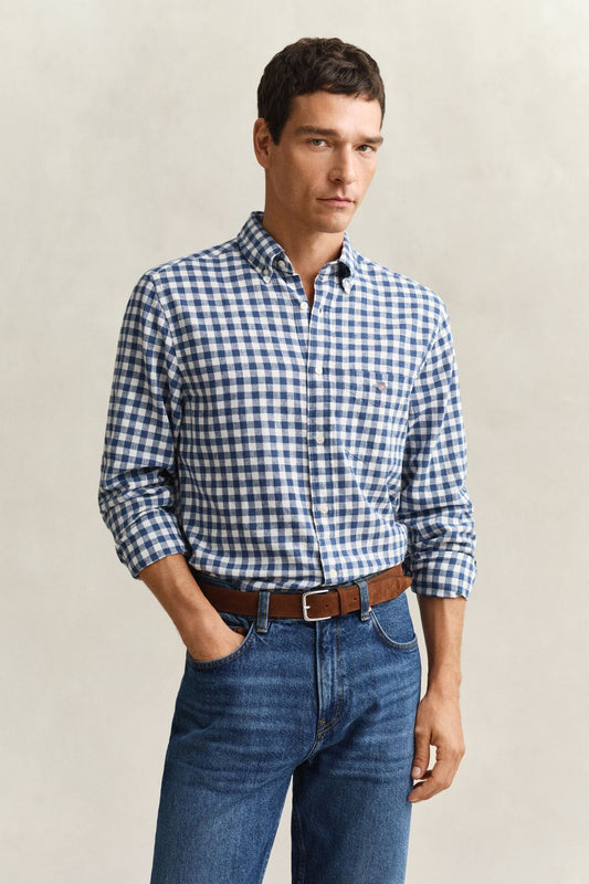 GANT Gingham Hemd aus Leinenmix