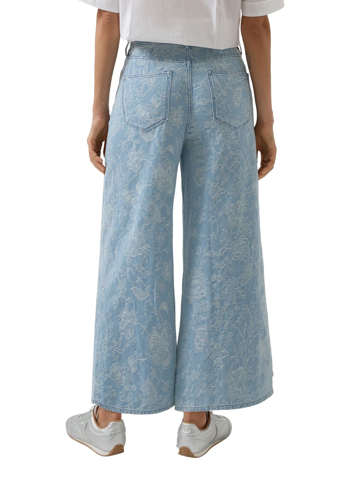 S.OLIVER Culotte-Jeans aus Denimjacquard
