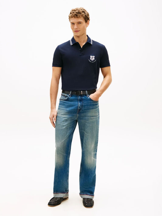 TOMMY HILFIGER Regular Fit Crest Appliqué Polo Shirt