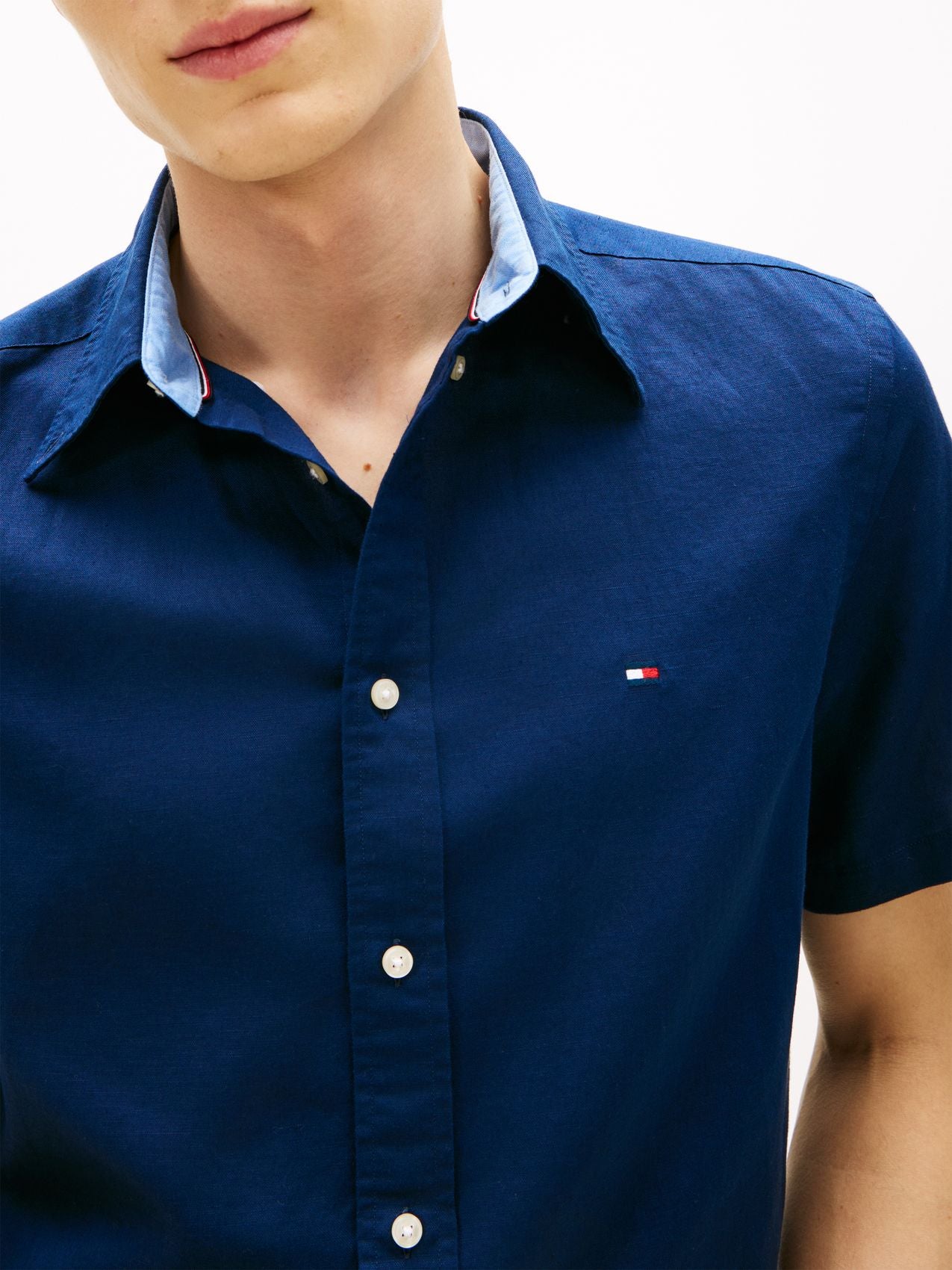 TOMMY HILFIGER Kurzarmhemd aus Leinenmischung