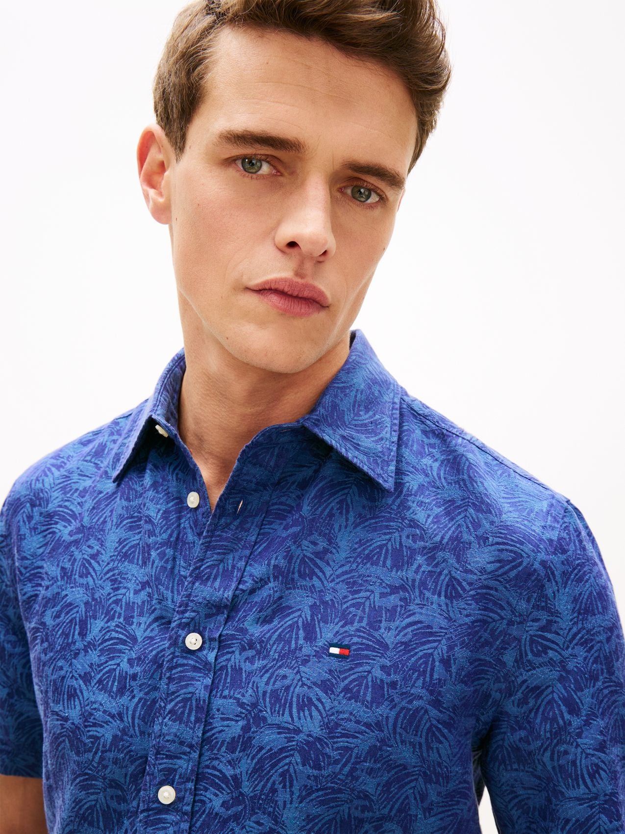 TOMMY HILFIGER Kurzarmhemd aus Leinenmix