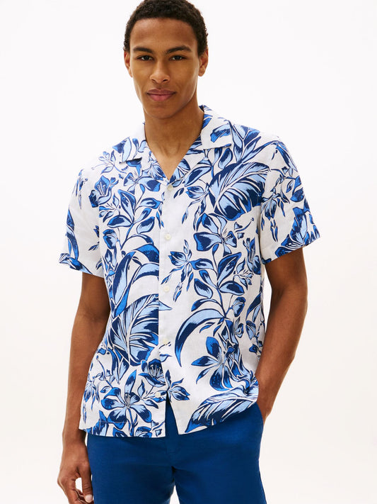 TOMMY HILFIGER Kurzarm-Leinenhemd mit Blumenmuster XXL