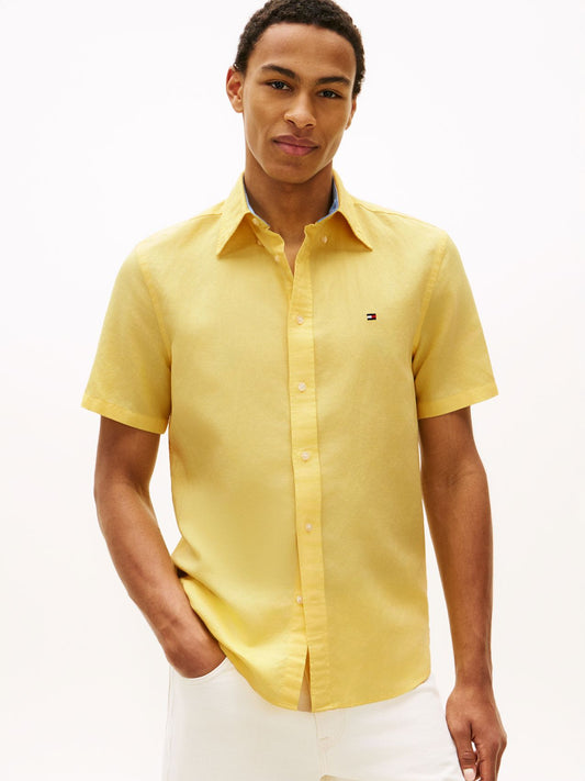 TOMMY HILFIGER Kurzarmhemd aus Leinenmischung