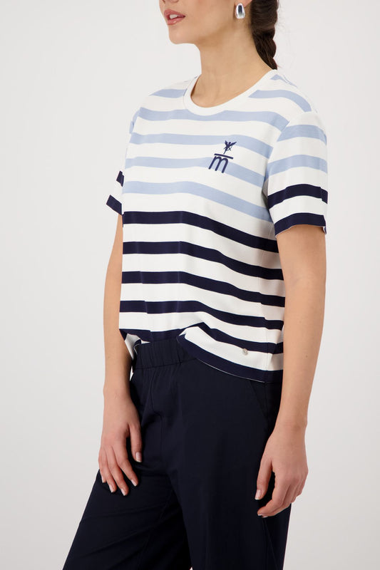 MONARI T-Shirt, marine ringel