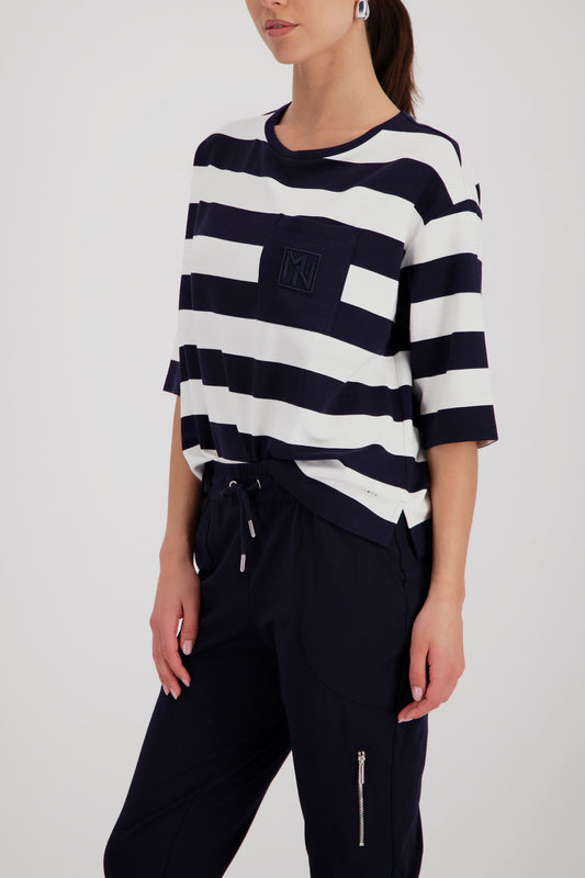 MONARI Sweatshirt, marine ringel