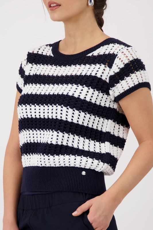 MONARI Pullover, marine ringel