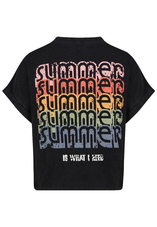 SUBLEVEL Damen, Shirt kurzarm, anthracite grey