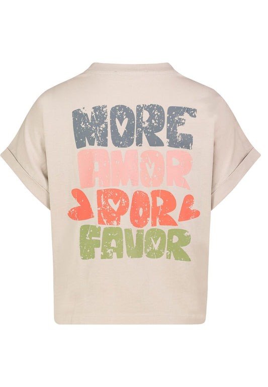 SUBLEVEL Damen, Shirt kurzarm, ash beige