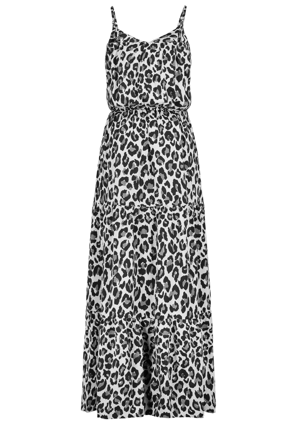 Fließendes Maxikleid mit Animal-Print