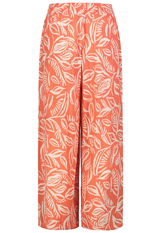 SUBLEVEL Damen, Hose Non Denim, leaves: shiny coral-offwhite