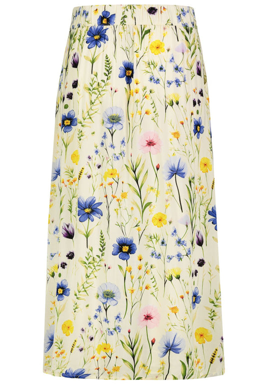 SUBLEVEL Damen, Rock, flowers: pastel yellow