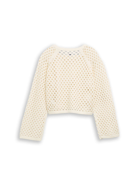 TOM TAILOR Cropped Strickpullover mit Lochmuster