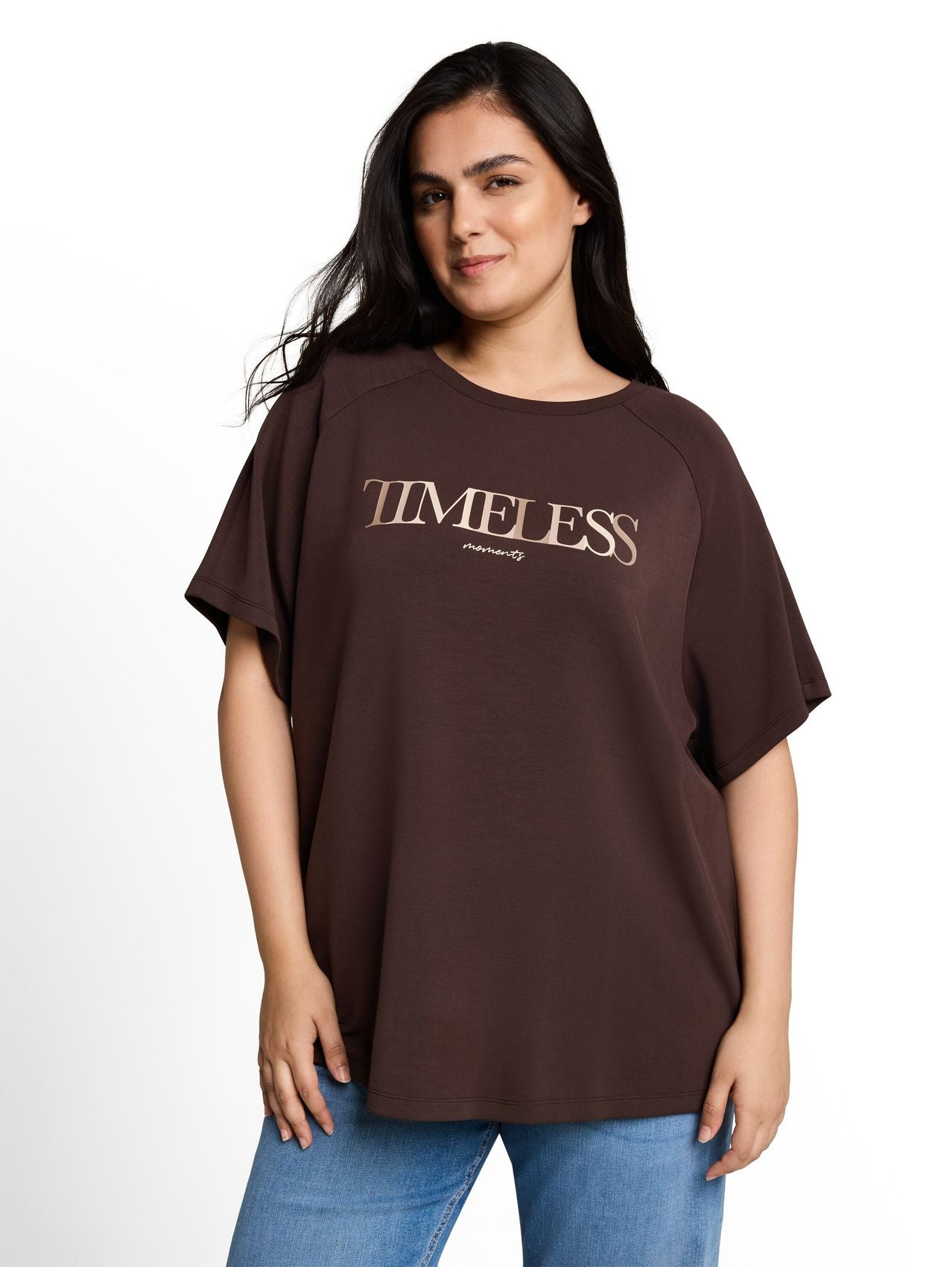 Plus Size - Scuba T-Shirt mit Schriftzug