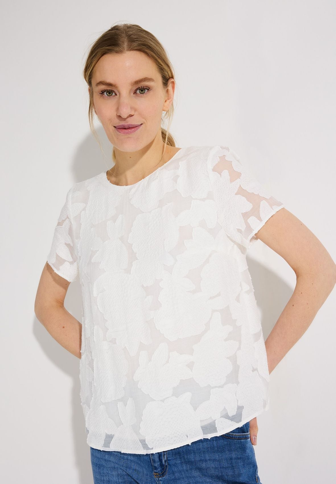 MORE & MORE Jacquard-Bluse