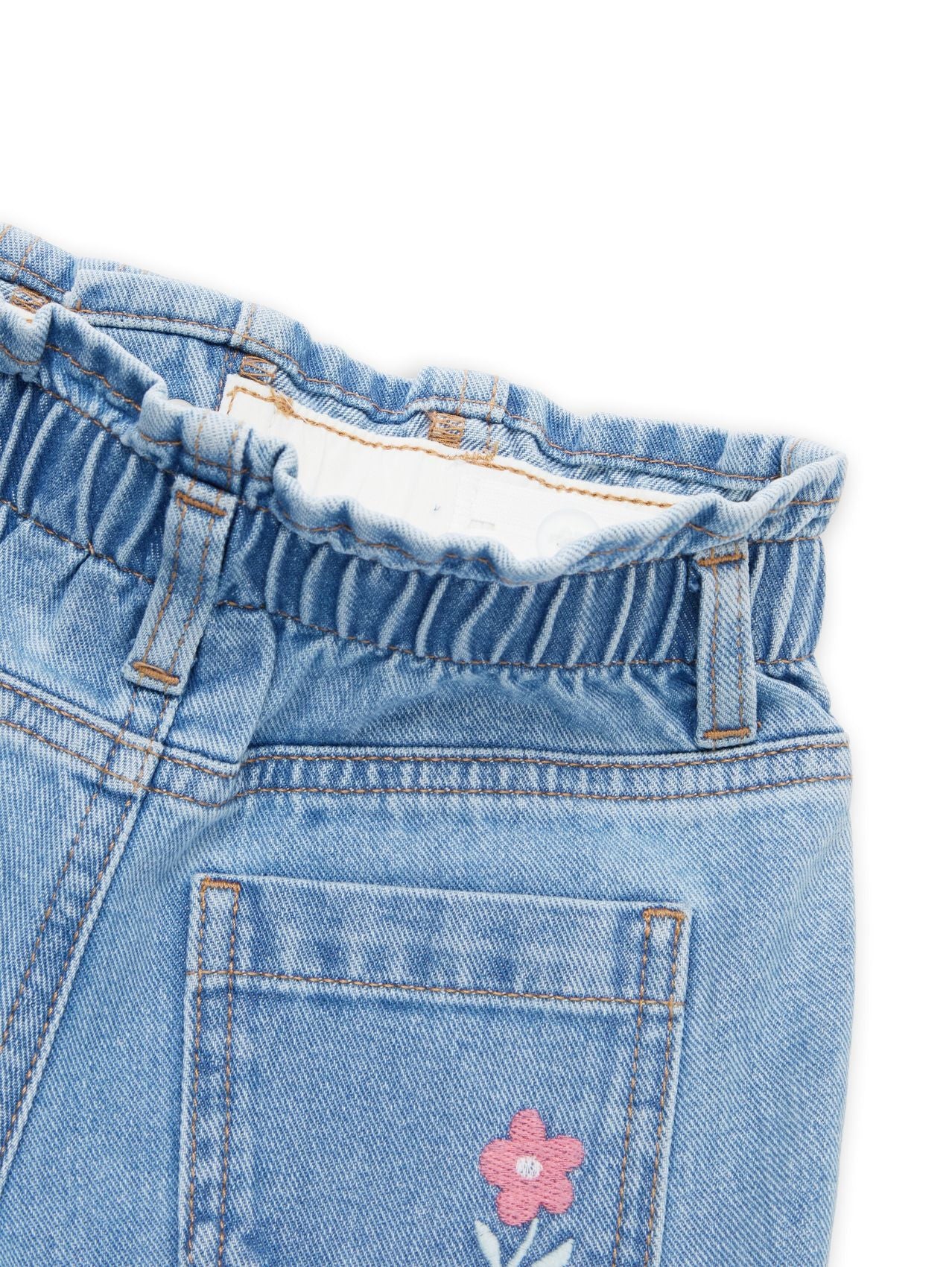 Wide Leg Jeans mit Stickerei