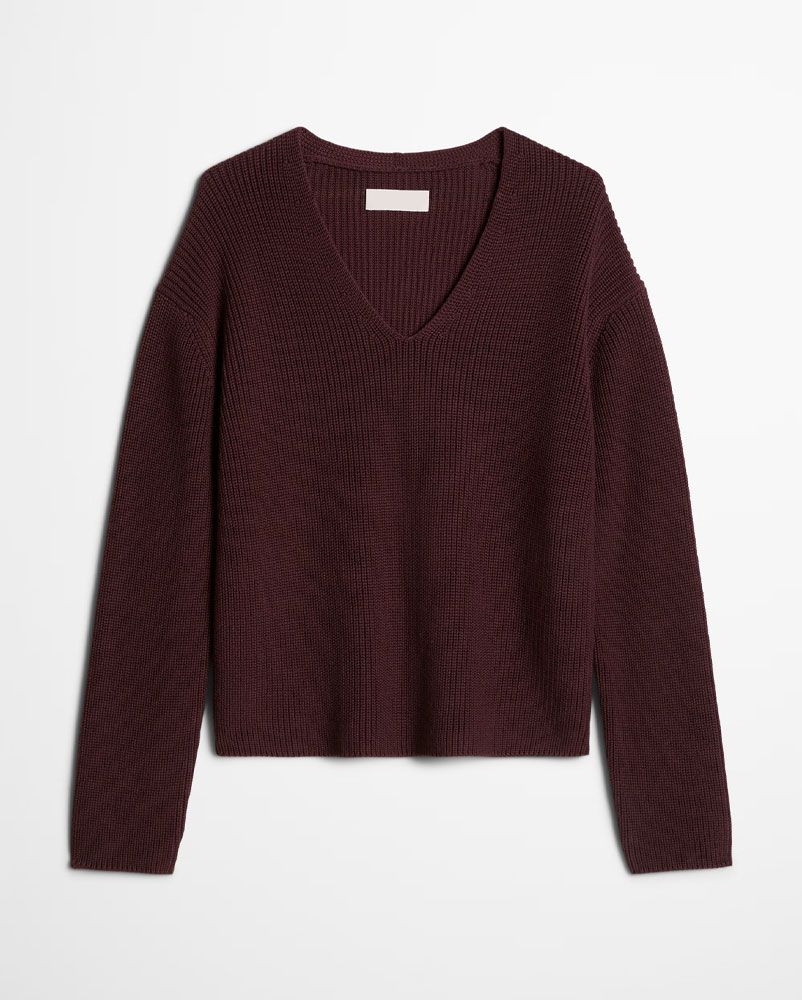 Lockerer Pullover mit V -Ausschnitt