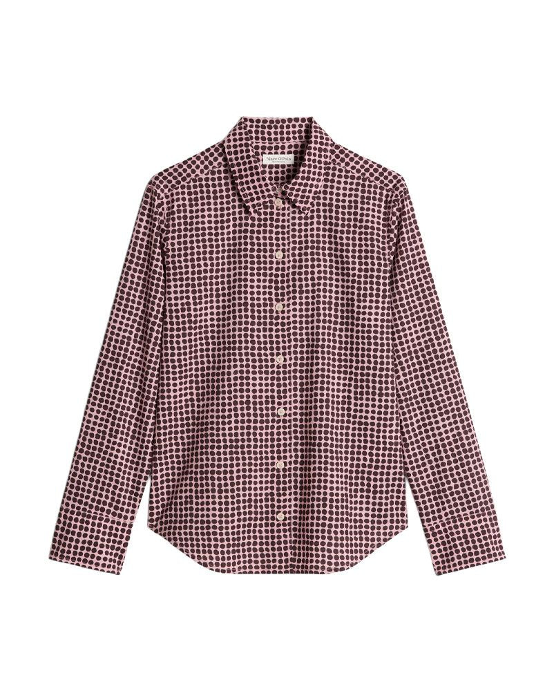 MARC O'POLO Gepunktete Bluse mit Kentkragen
