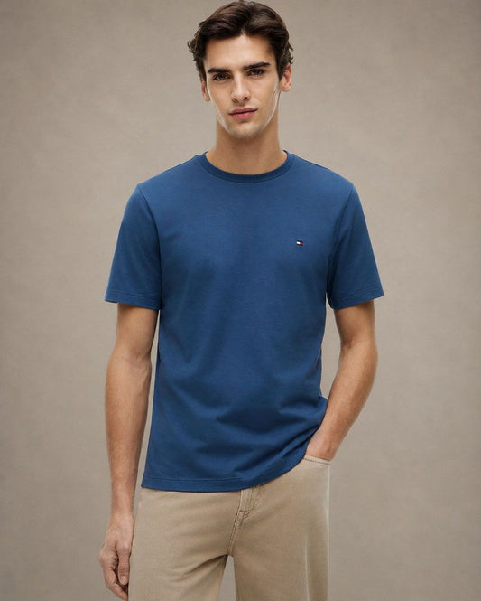 TOMMY HILFIGER Rundhals T-Shirt mit Stickerei
