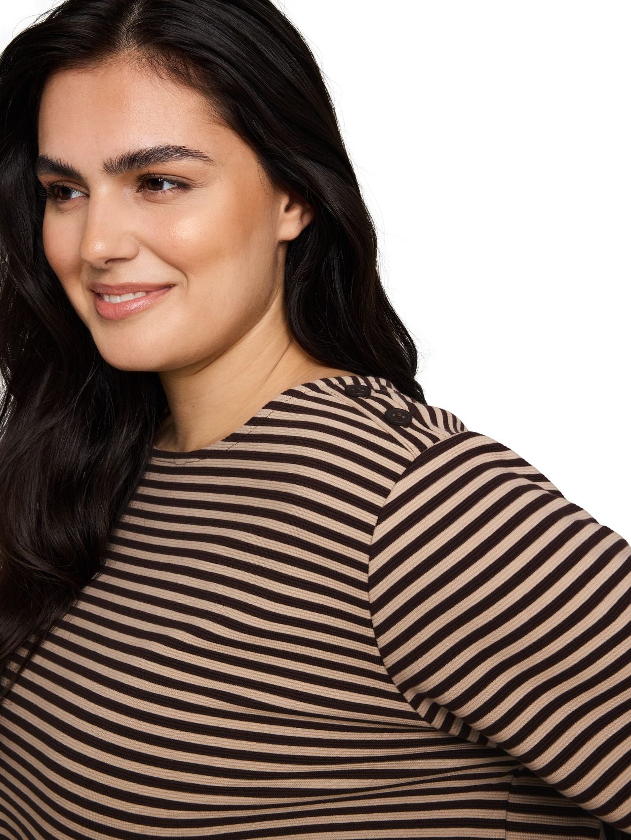 TOM TAILOR Plus Size - Langarmshirt mit Knopf-Details