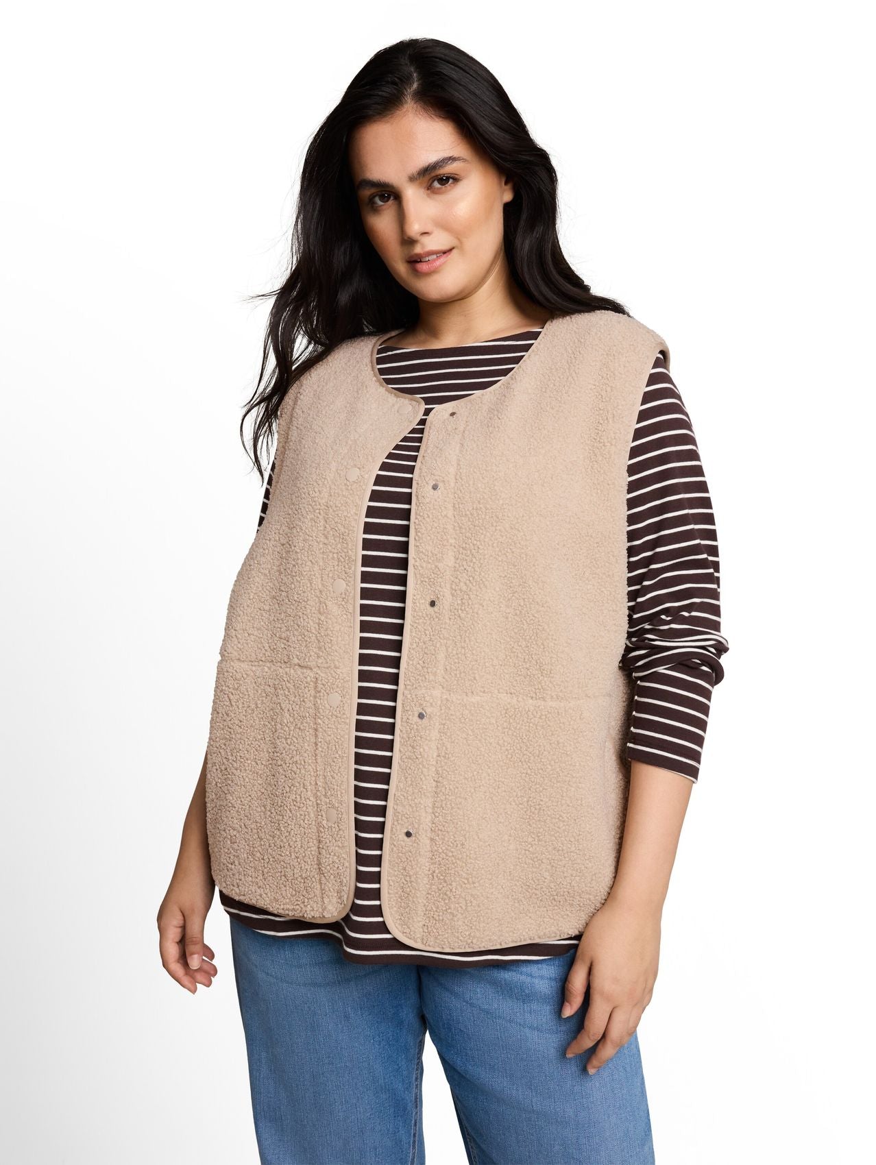 TOM TAILOR Plus Size - Boxy Fit Teddy Weste