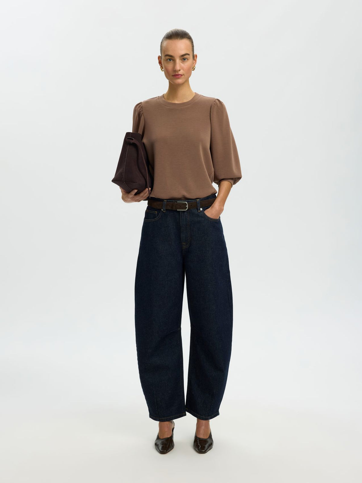 SELECTED SLWTENNY 3/4 SWEAT TOP NOOS