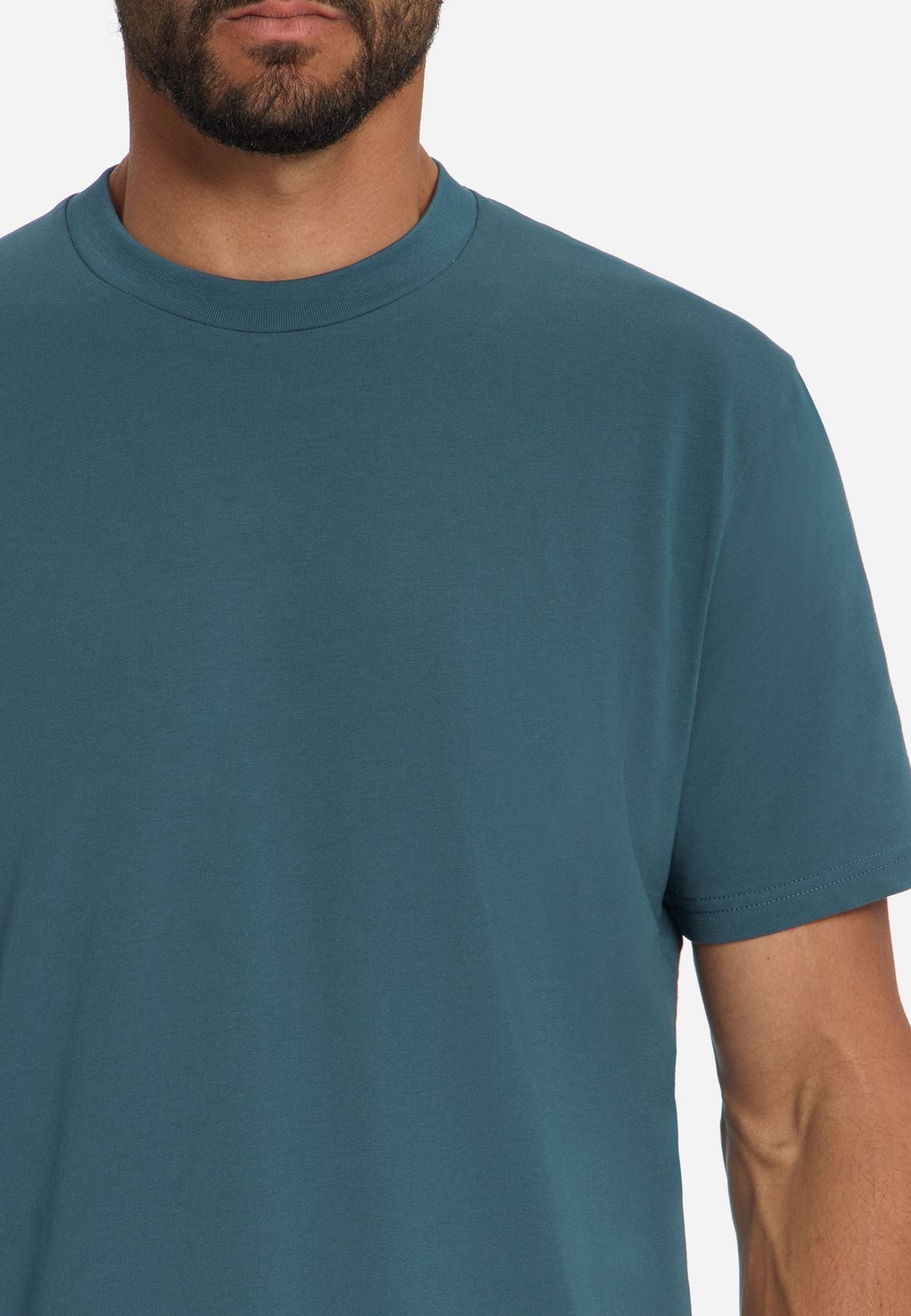 NO EXCESS T-Shirt Crewneck Solid Basic Stretch