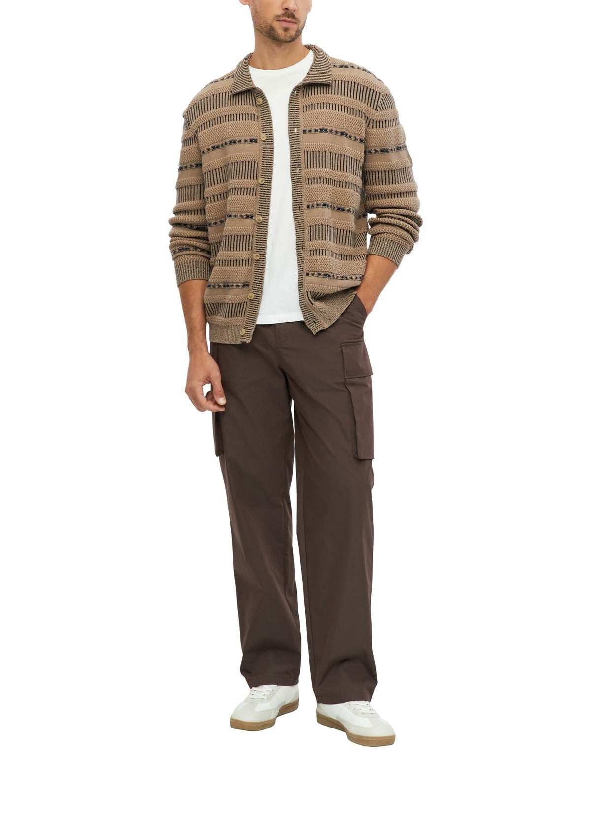 S.OLIVER Strickjacke mit Strukturmix