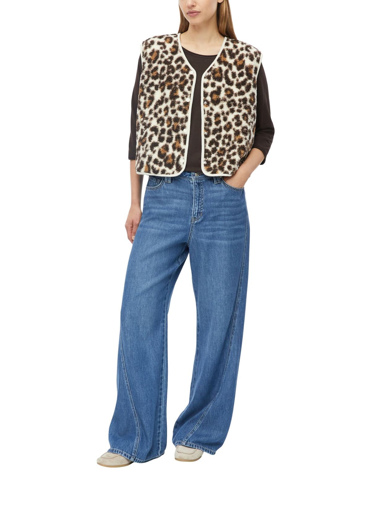 S.OLIVER Teddy-Weste mit Leo-Muster