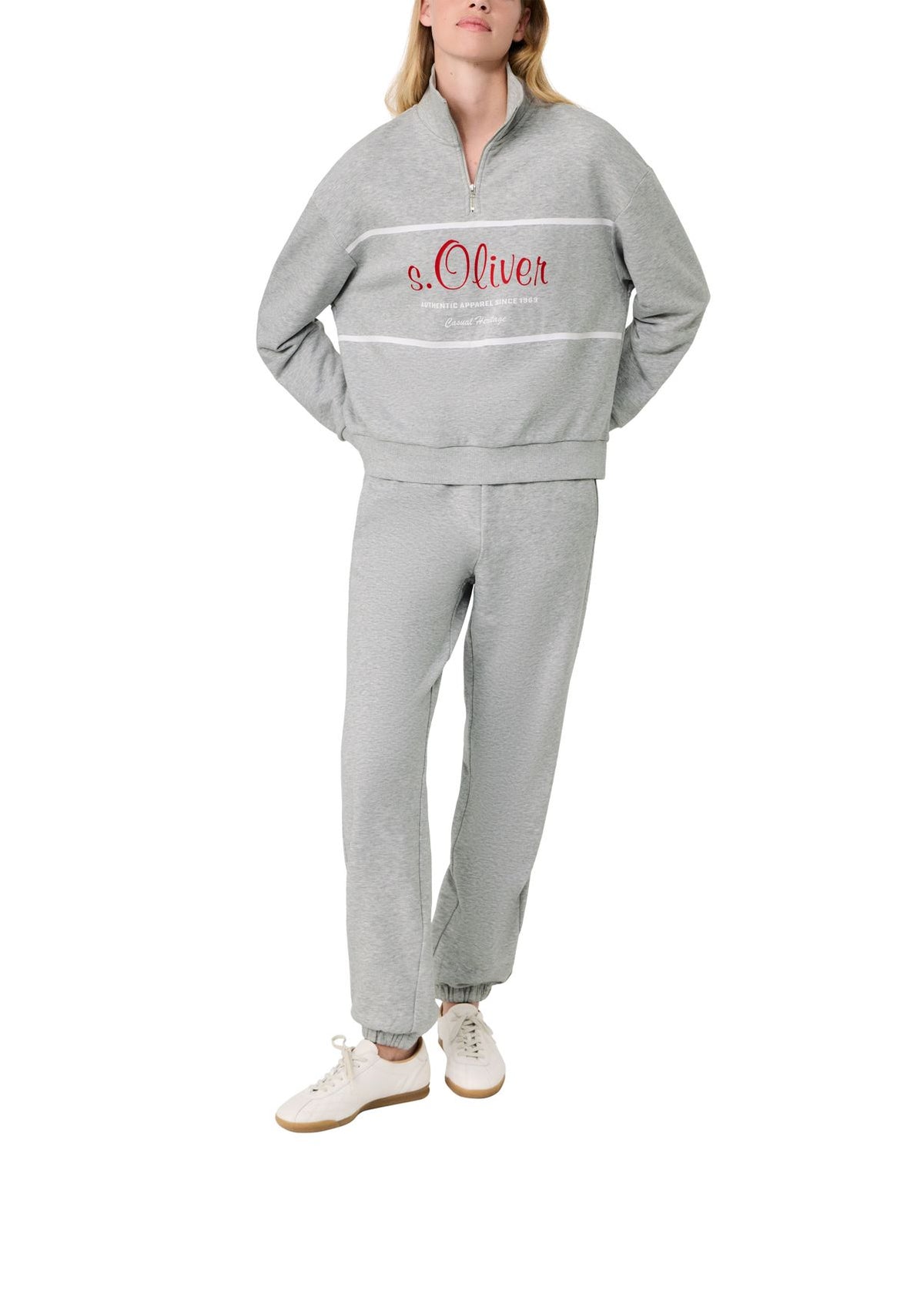 s.Oliver x Heidi Klum: Troyer-Sweatshirt mit Log