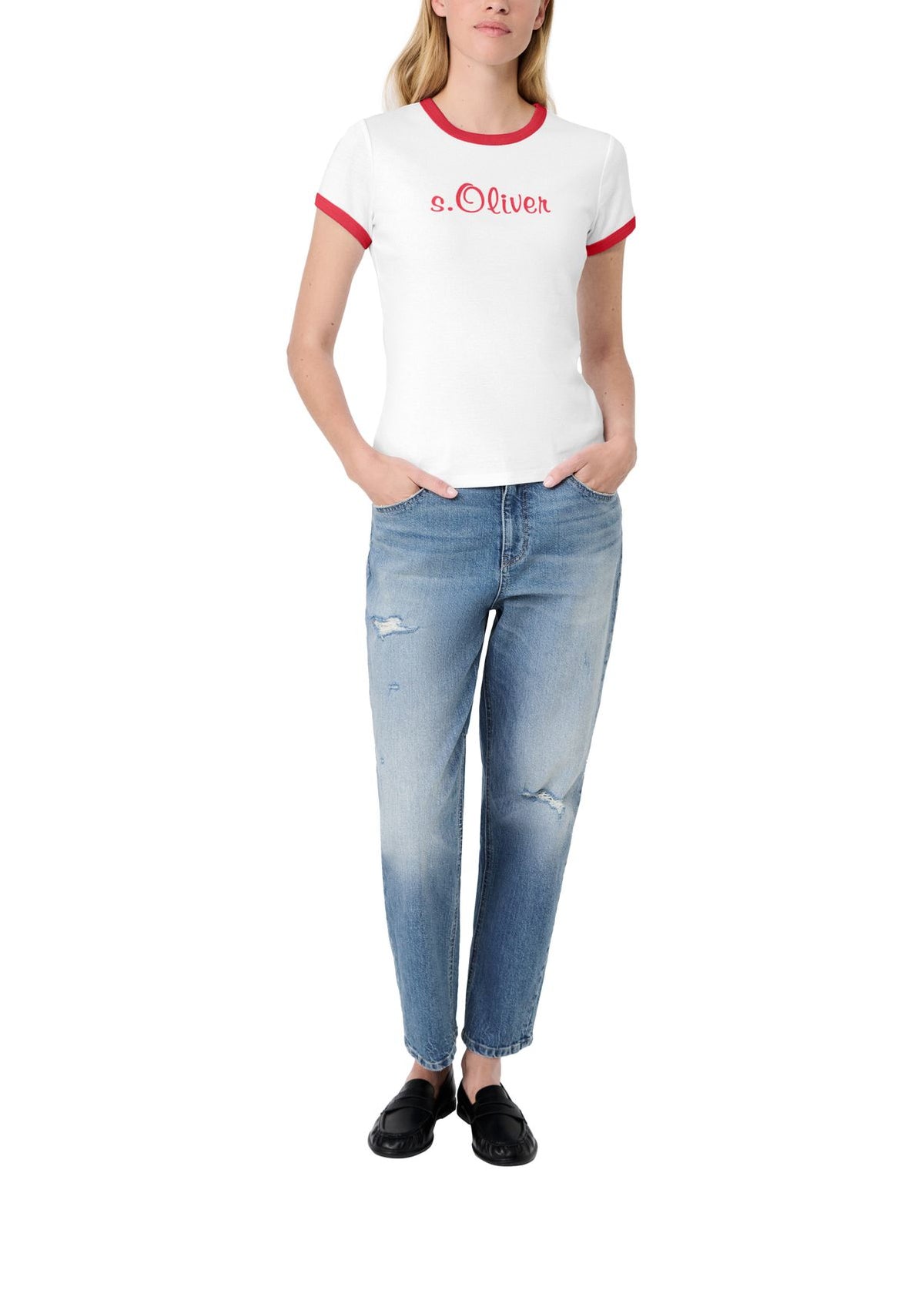 s.Oliver x Heidi Klum: Slim Fit T-Shirt mit Logo
