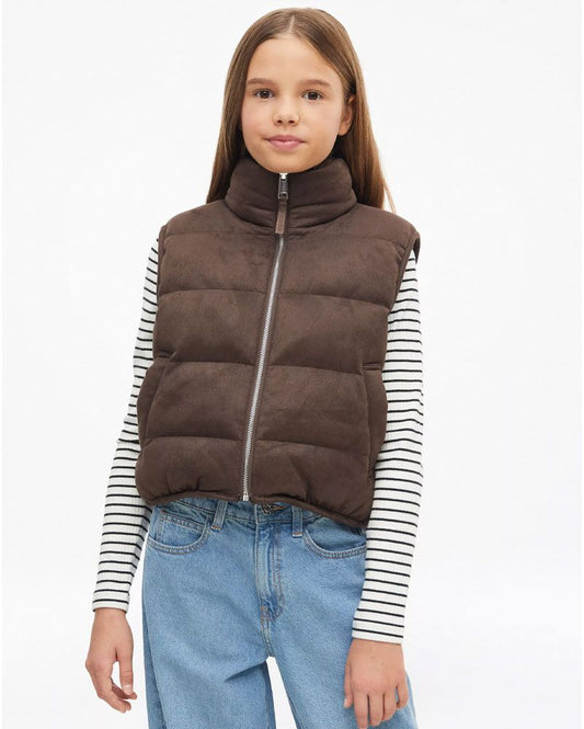 OLIVER TWIST Boxy Wendeweste in Velours- und Teddy-Mix