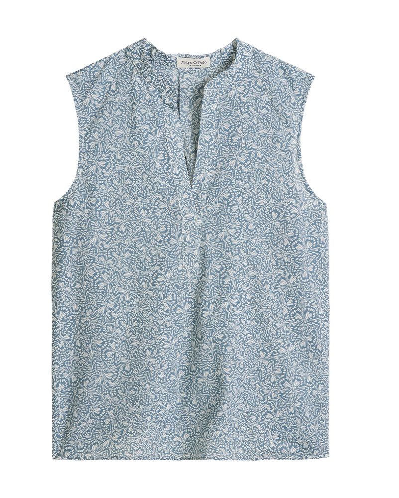 Gemusterte ärmellose Bluse