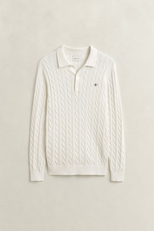 GANT Polopullover mit Zopfmuster