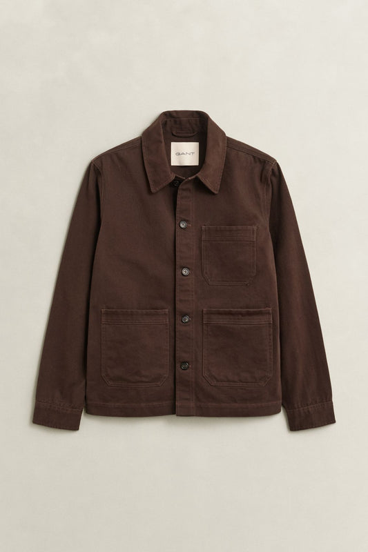 Hemdjacke aus gebürstetem Twill